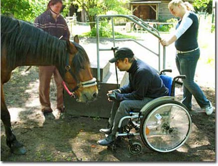 Pferd, Patient, Therapeutin und Begleiterin nach der Therapie